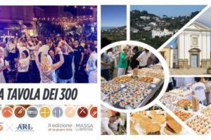La Tavola dei 300 a Monticchio: stand di street food e folla festante