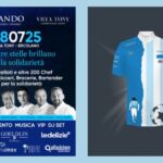 Chef con giacca dedicata a Maradona durante l’evento benefico Cenando sotto un Cielo Diverso 2025