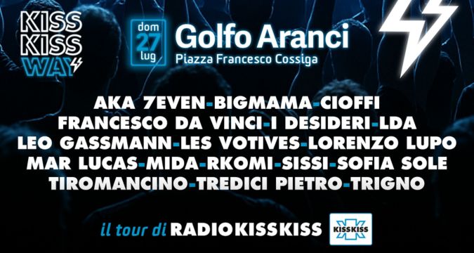 Concerto Kiss Kiss Way Golfo Aranci 2025 con Rkomi, Tiromancino e LDA