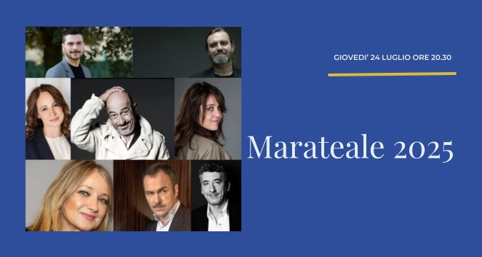 Locandina ufficiale Marateale 2025 con ospiti, orari e dettagli dell’evento