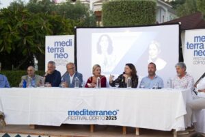 Cristina Donadio alla conferenza stampa del Mediterraneo Festival Corto 2025