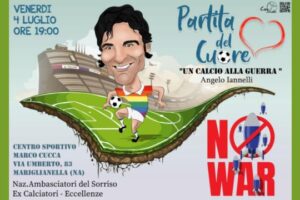 Angelo Iannelli e Ambasciatori del Sorriso alla Partita del Cuore per la pace a Mariglianella