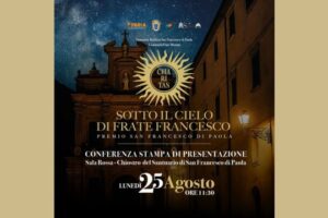 Locandina ufficiale conferenza stampa “Sotto il Cielo di Frate Francesco” – Premio San Francesco di Paola