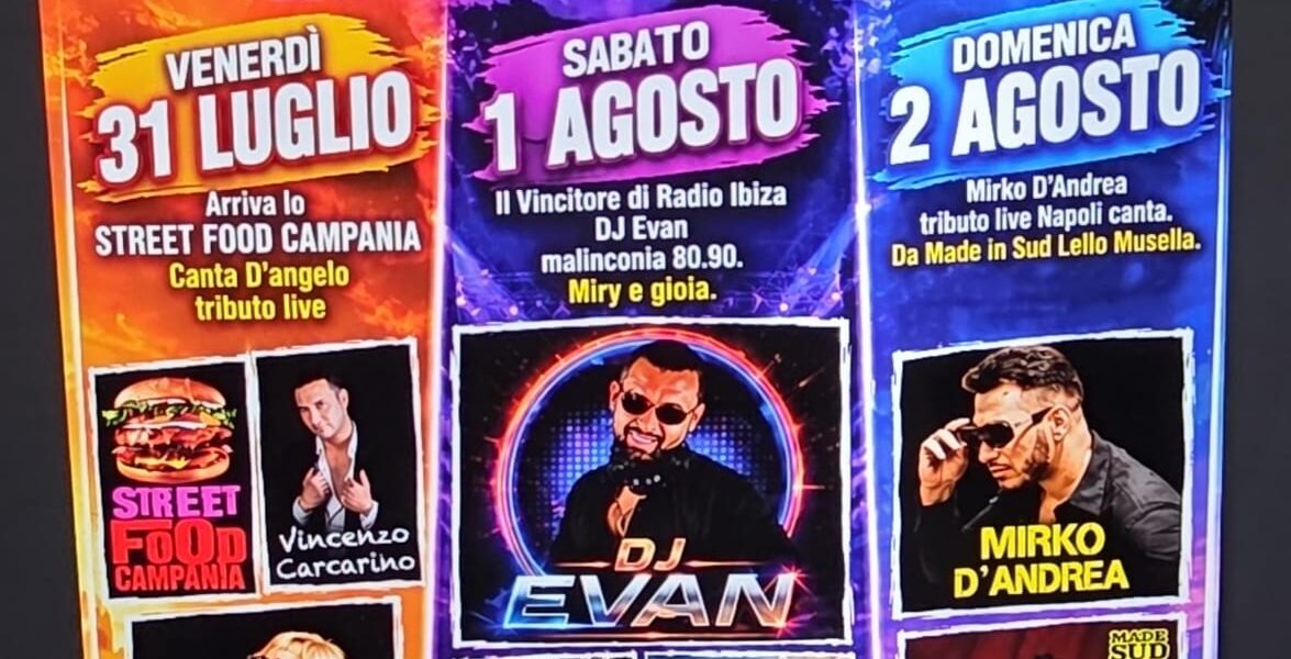 Street Food, musica e spettacolo: Solofra ospita tre giorni di festa in Piazza San Michele