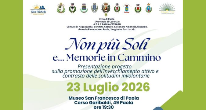 ATS 2 Paola Cetraro presenta il progetto Non più Soli e Memorie in Cammino per gli anziani del territorio.