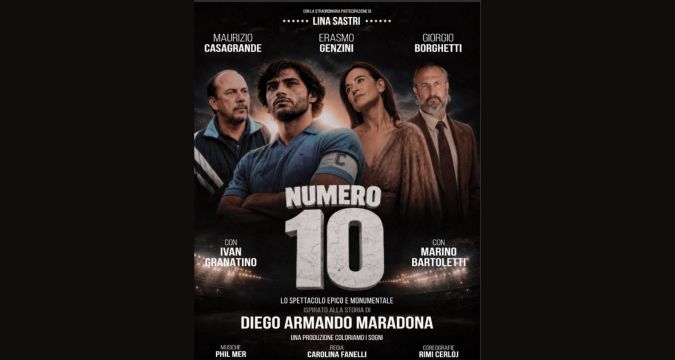 “Numero 10” racconta Maradona a teatro: il 3 e 4 ottobre al Palapartenope di Napoli