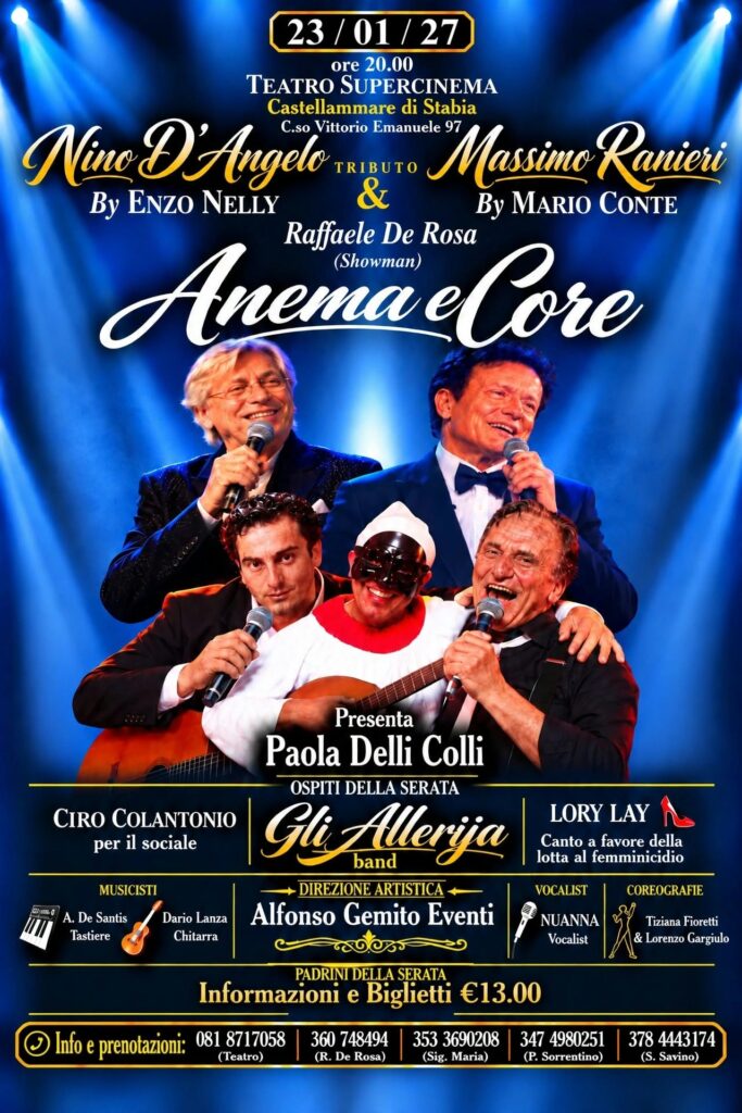 Enzo Nelly e Mario Conte celebrano Nino D'Angelo e Massimo Ranieri: il grande tributo arriva al Teatro Super Cinema